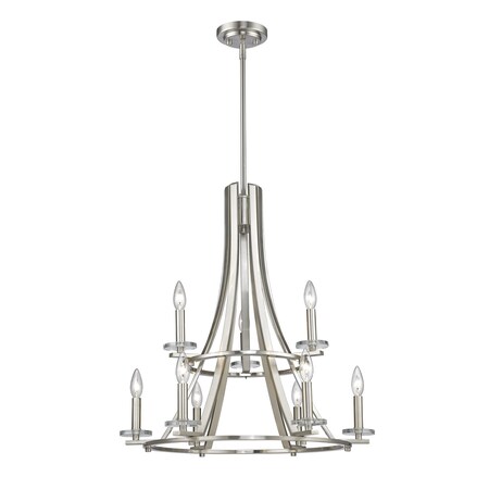 Z-Lite Verona 9 Light Chandelier, Brushed Nickel 2010-9BN